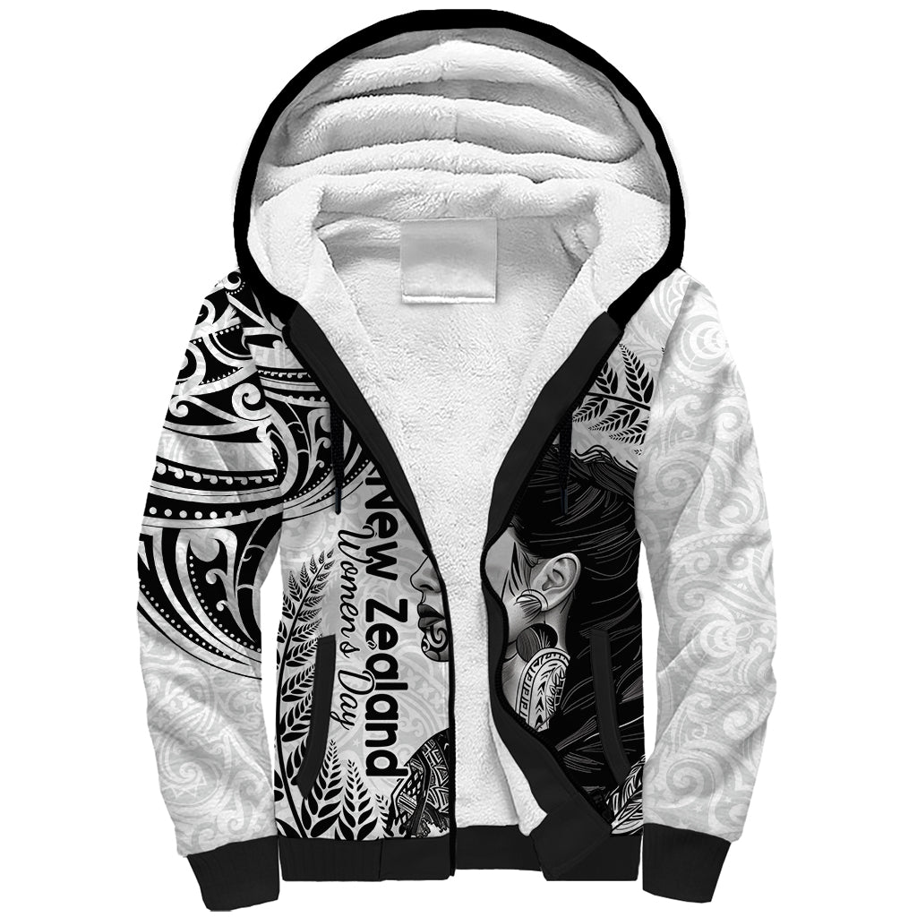 New Zealand Women's Day Sherpa Hoodie Aotearoa Kia Whakapumau Te Mana Wahine LT14 Unisex White - Polynesian Pride