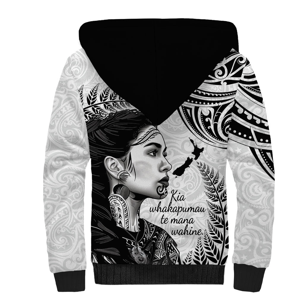 New Zealand Women's Day Sherpa Hoodie Aotearoa Kia Whakapumau Te Mana Wahine LT14 - Polynesian Pride
