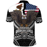 Talofa American Samoa Flag Day Polo Shirt Bald Eagle Polynesian Tattoo