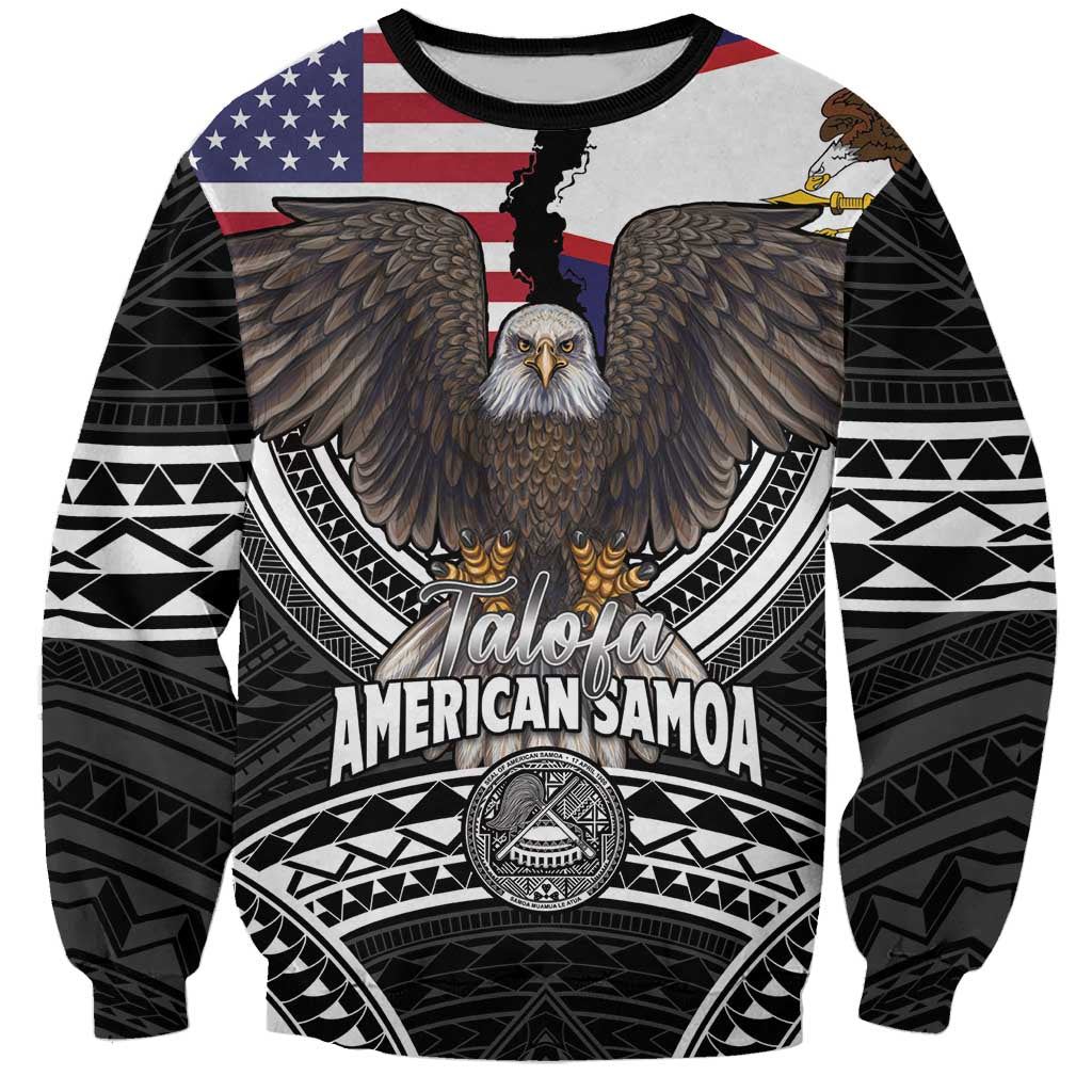 Talofa American Samoa Flag Day Sweatshirt Bald Eagle Polynesian Tattoo