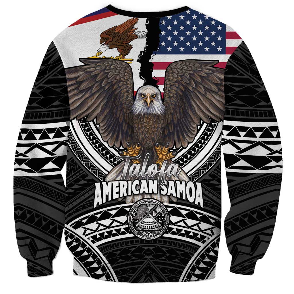 Talofa American Samoa Flag Day Sweatshirt Bald Eagle Polynesian Tattoo