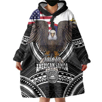 Talofa American Samoa Flag Day Wearable Blanket Hoodie Bald Eagle Polynesian Tattoo