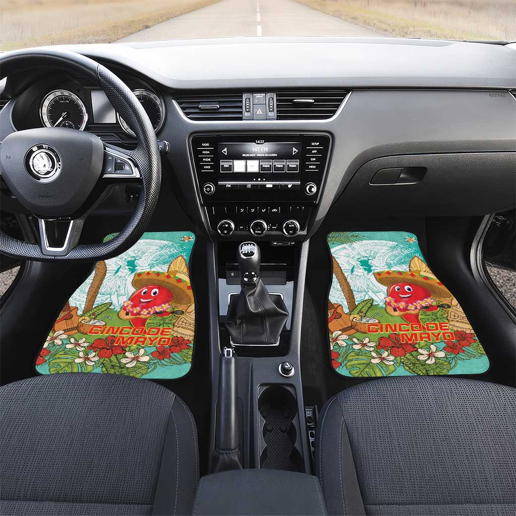 Hawaii Cinco de Mayo Car Mats Chili Pepper Hula Girl Tropical Vibes