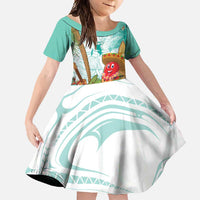 Hawaii Cinco de Mayo Family Matching Long Sleeve Bodycon Dress and Hawaiian Shirt Chili Pepper Hula Girl Tropical Vibes