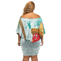 Hawaii Cinco de Mayo Family Matching Off Shoulder Short Dress and Hawaiian Shirt Chili Pepper Hula Girl Tropical Vibes