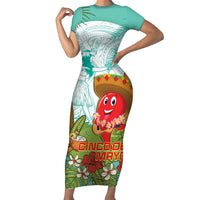 Hawaii Cinco de Mayo Family Matching Short Sleeve Bodycon Dress and Hawaiian Shirt Chili Pepper Hula Girl Tropical Vibes