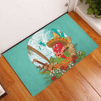 Hawaii Cinco de Mayo Rubber Doormat Chili Pepper Hula Girl Tropical Vibes