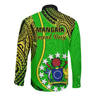 Polynesian Pride Cook Islands Long Sleeve Button Shirt Mangaia Gospel Day Green Version LT14 - Polynesian Pride
