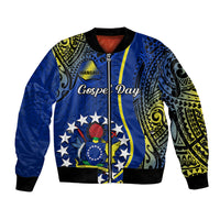 Polynesian Pride Cook Islands Bomber Jacket Mangaia Gospel Day Blue Version LT14 Unisex Blue - Polynesian Pride