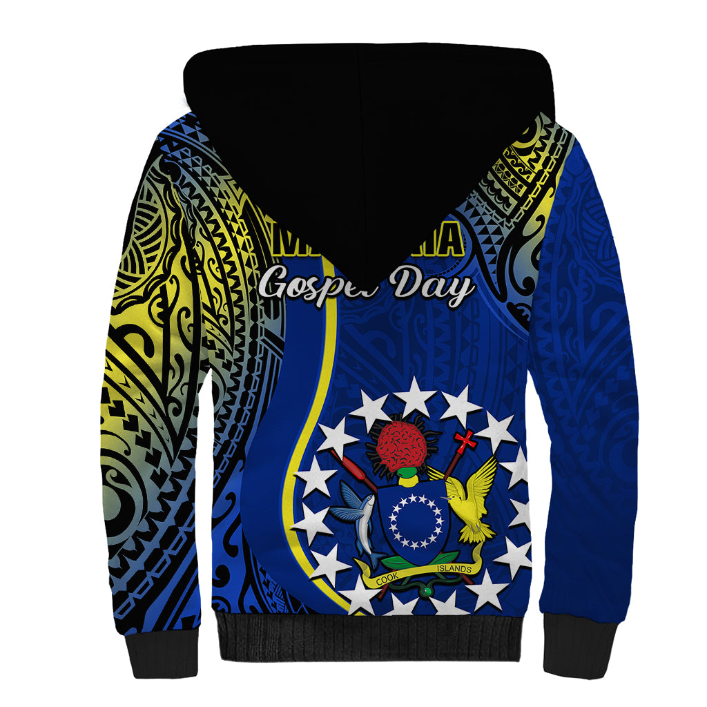 Polynesian Pride Cook Islands Sherpa Hoodie Mangaia Gospel Day Blue Version LT14 - Polynesian Pride