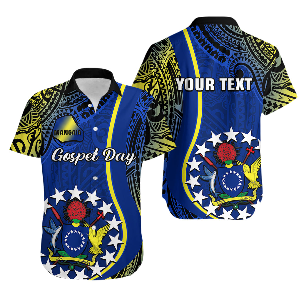 Personalised Cook Islands Hawaiian Shirt Mangaia Gospel Day Blue Version LT14 Blue - Polynesian Pride