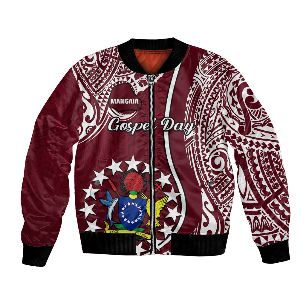 Personalised June 15 Mangaia Gospel Day Mangaia Cook Islands Bomber Jacket Maroon Version LT14 Unisex Maroon - Polynesian Pride
