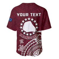 Personalised Mangaia Cook Islands Baseball Jersey Polynesian Sea Turtle LT14 - Polynesian Pride