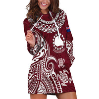 Personalised Mangaia Cook Islands Hoodie Dress Polynesian Sea Turtle LT14 - Polynesian Pride