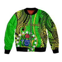 Polynesian Pride Cook Islands Bomber Jacket Kuki Airani Coat Of Arms LT14 Unisex Green - Polynesian Pride