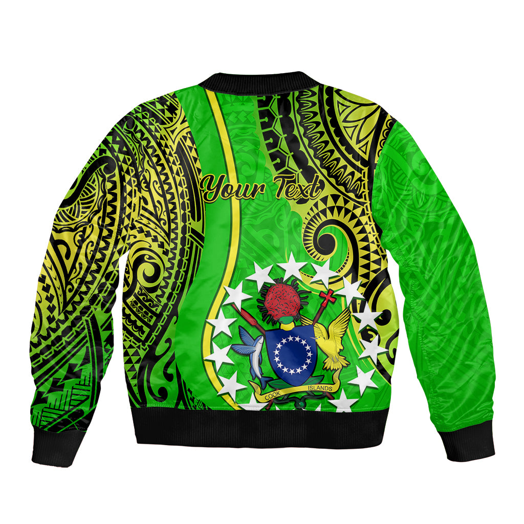 Personalised Cook Islands Bomber Jacket Kuki Airani Coat Of Arms LT14 - Polynesian Pride