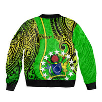 Personalised Cook Islands Bomber Jacket Kuki Airani Coat Of Arms LT14 - Polynesian Pride