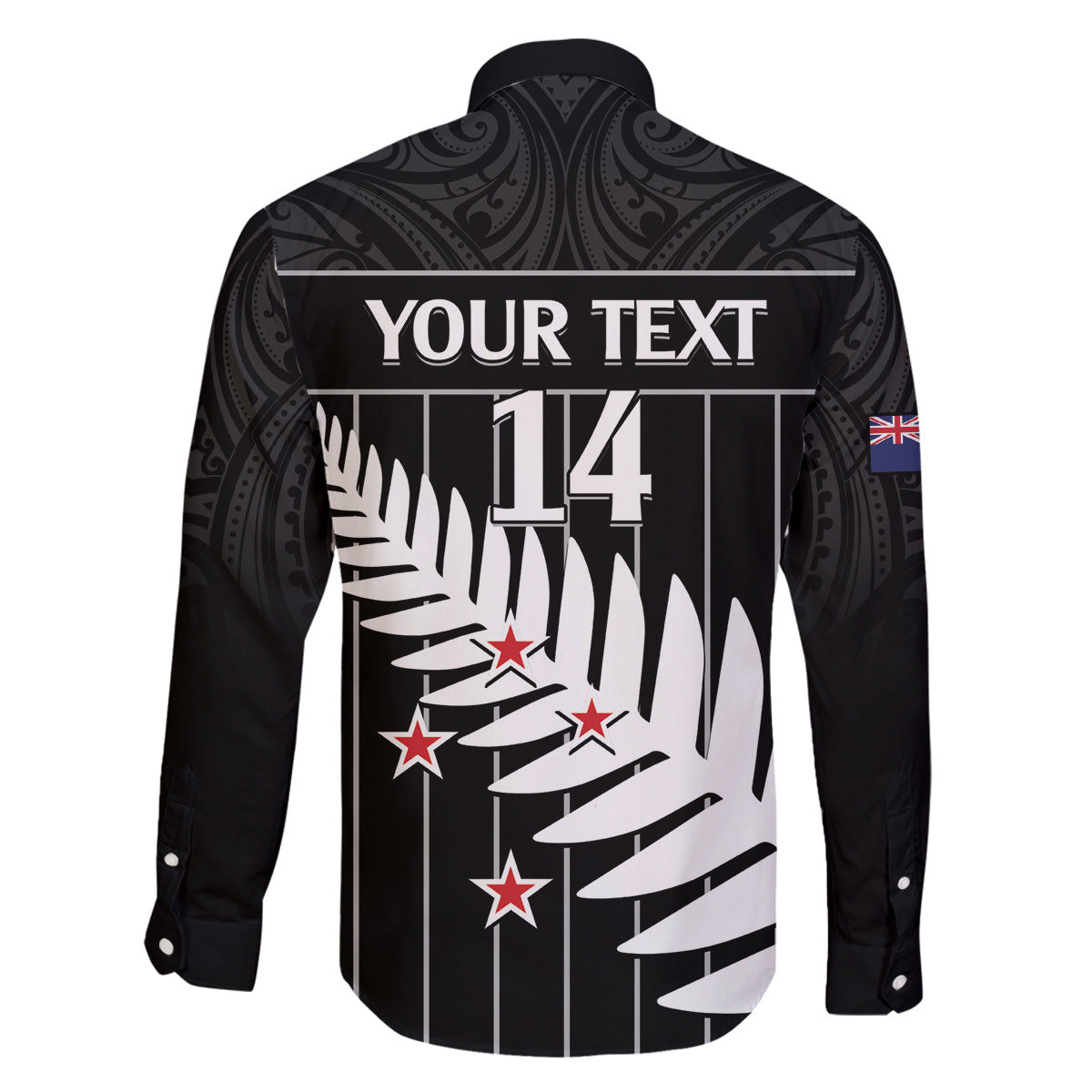 Custom New Zealand Silver Fern Cricket Family Matching Long Sleeve Bodycon Dress and Hawaiian Shirt Aotearoa Maori Go Black Cap