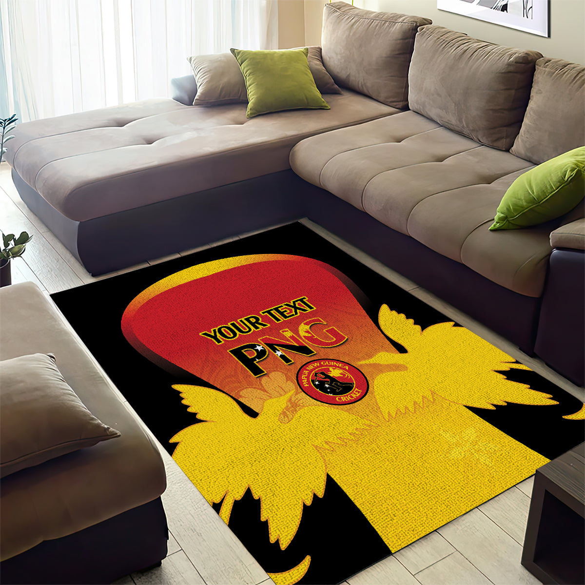 Custom Papua New Guinea Cricket Area Rug 2024 Go PNG