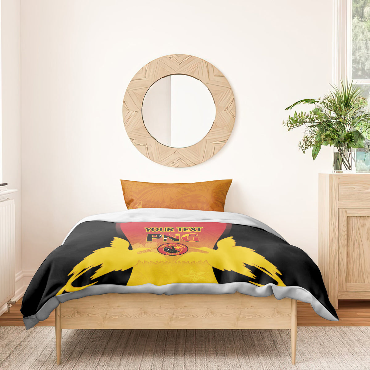 Custom Papua New Guinea Cricket Bedding Set 2024 Go PNG