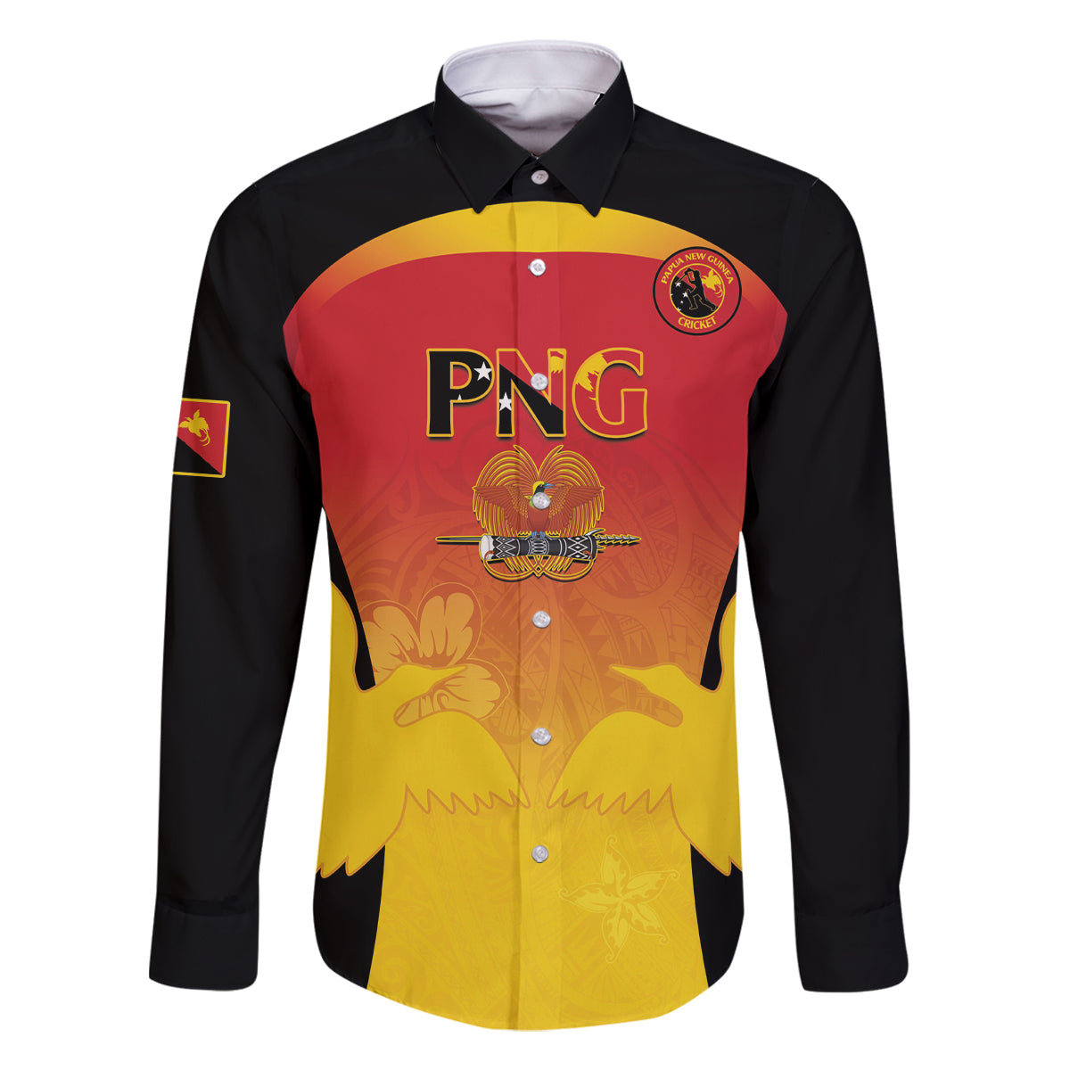 Custom Papua New Guinea Cricket Family Matching Off The Shoulder Long Sleeve Dress and Hawaiian Shirt 2024 Go PNG