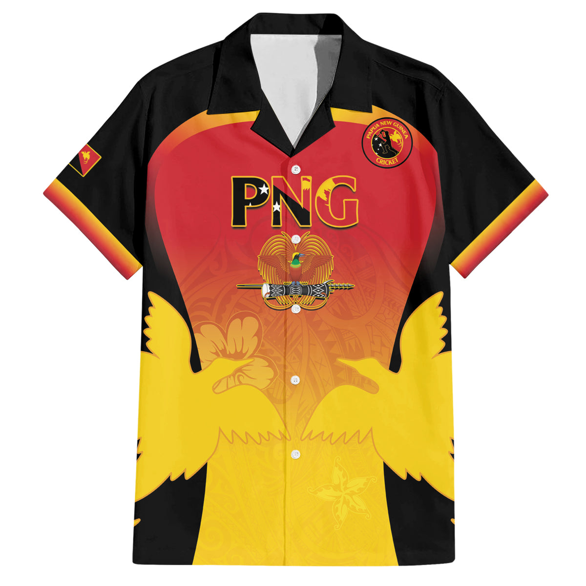 Custom Papua New Guinea Cricket Family Matching Short Sleeve Bodycon Dress and Hawaiian Shirt 2024 Go PNG