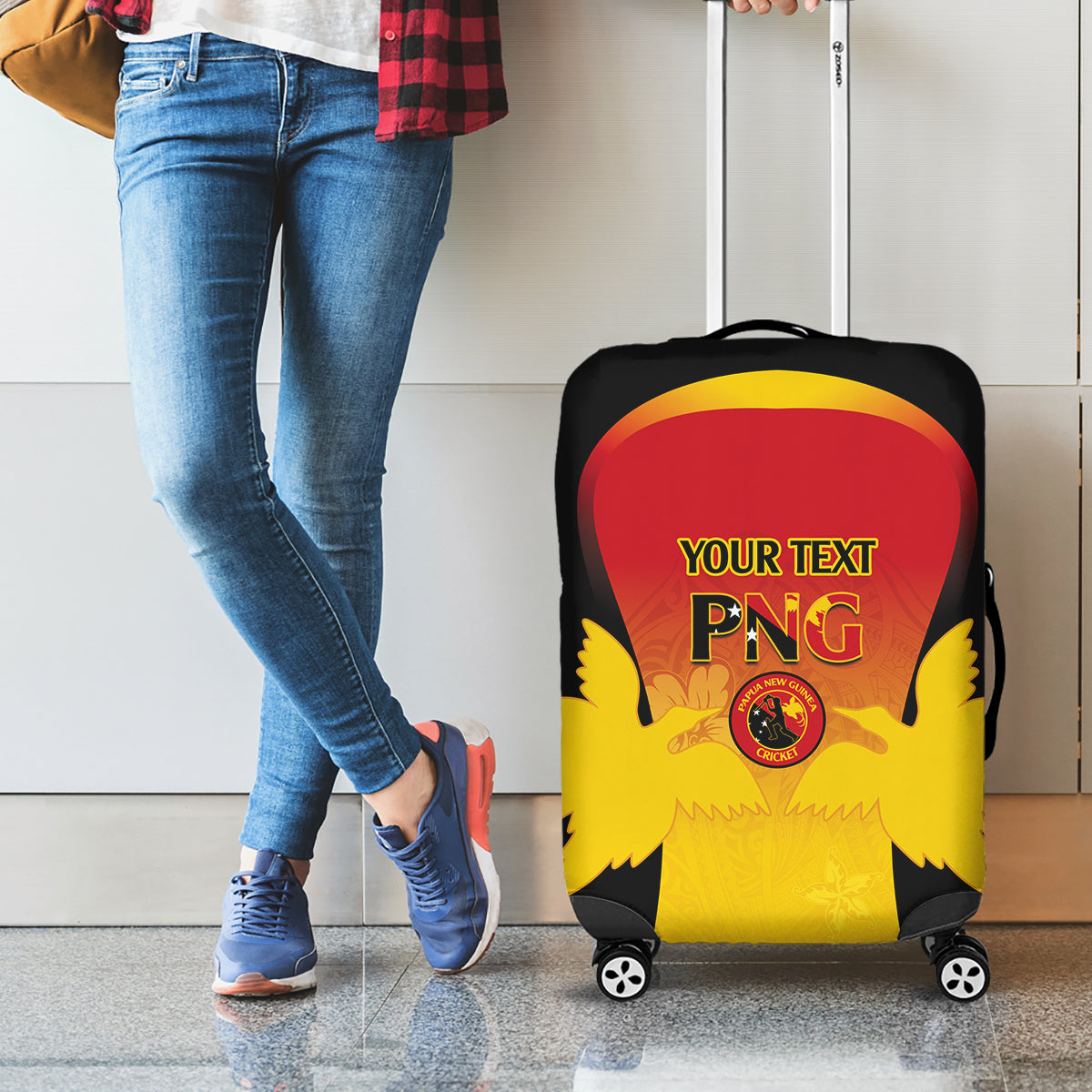 Custom Papua New Guinea Cricket Luggage Cover 2024 Go PNG LT14 - Polynesian Pride