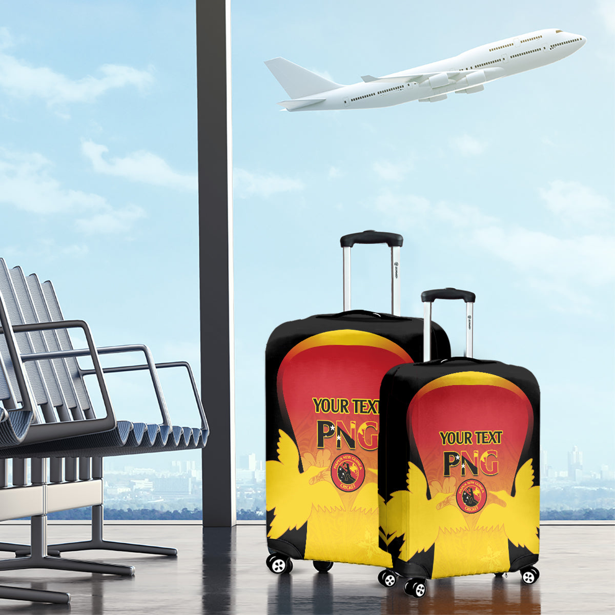 Custom Papua New Guinea Cricket Luggage Cover 2024 Go PNG LT14 - Polynesian Pride