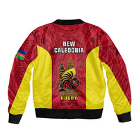New Caledonia Rugby Bomber Jacket Coat Of Arms Mix Polynesian Pattern LT14 - Polynesian Pride