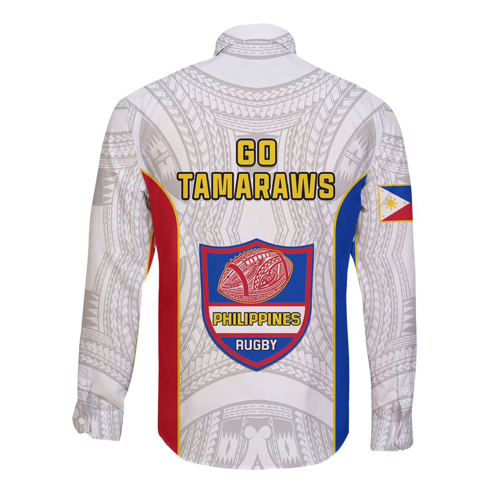 Philippines Rugby Long Sleeve Button Shirt Pacific Pilipinas Go Tamaraws LT14 - Polynesian Pride