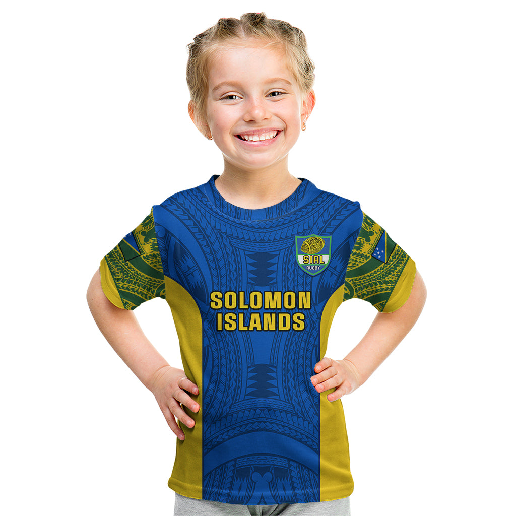 Solomon Islands Rugby Kid T Shirt Pacific Go Solies LT14 Blue - Polynesian Pride