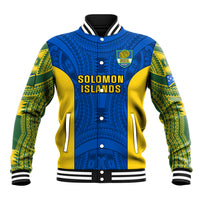 Personalised Solomon Islands Rugby Baseball Jacket Pacific Go Solies LT14 Unisex Blue - Polynesian Pride