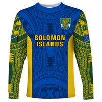 Personalised Solomon Islands Rugby Long Sleeve Shirt Pacific Go Solies LT14 Unisex Blue - Polynesian Pride