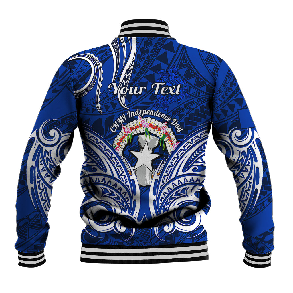 Personalised Independence Day CNMI Baseball Jacket Northern Mariana Islands Tribal Tattoo Pattern LT14 - Polynesian Pride