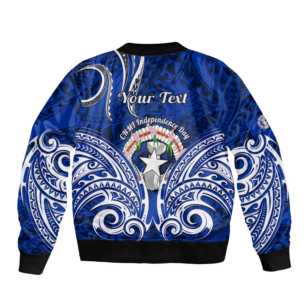 Personalised Independence Day CNMI Bomber Jacket Northern Mariana Islands Tribal Tattoo Pattern LT14 - Polynesian Pride