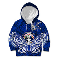 Personalised Independence Day CNMI Kid Hoodie Northern Mariana Islands Tribal Tattoo Pattern LT14 Hoodie Blue - Polynesian Pride
