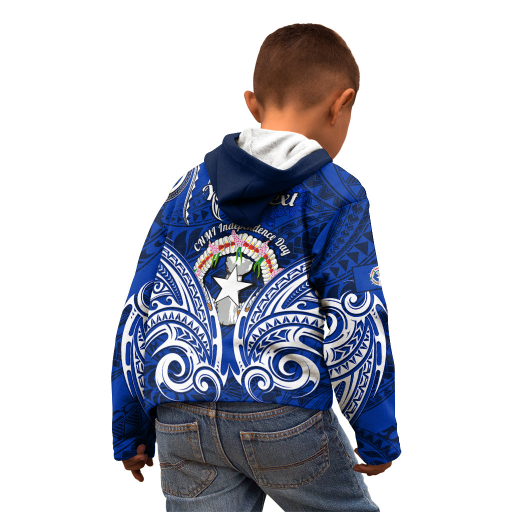 Personalised Independence Day CNMI Kid Hoodie Northern Mariana Islands Tribal Tattoo Pattern LT14 - Polynesian Pride