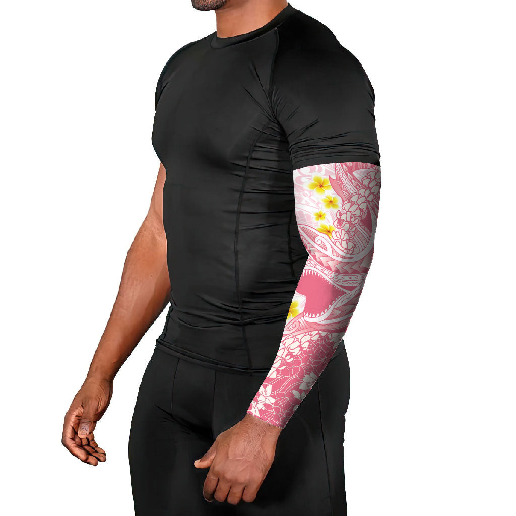 Pink Hawaii Shark Tattoo Arm Sleeves Puakenikeni Lei Plumeria Polynesian Pattern