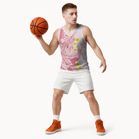 Pink Hawaii Shark Tattoo Basketball Jersey Puakenikeni Lei Plumeria Polynesian Pattern