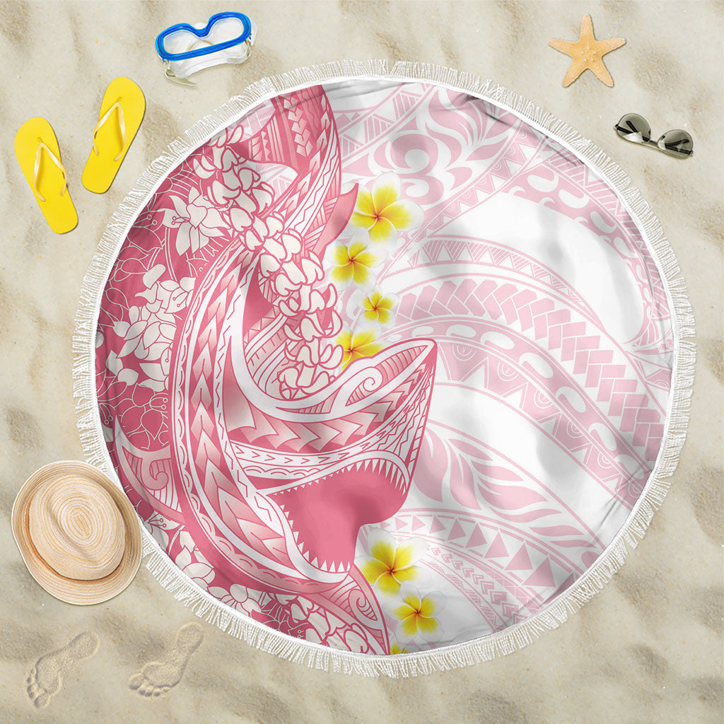 Pink Hawaii Shark Tattoo Beach Blanket Puakenikeni Lei Plumeria Polynesian Pattern