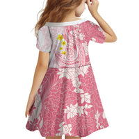 Pink Hawaii Shark Tattoo Family Matching Short Sleeve Bodycon Dress and Hawaiian Shirt Puakenikeni Lei Plumeria Polynesian Pattern LT14 - Polynesian Pride