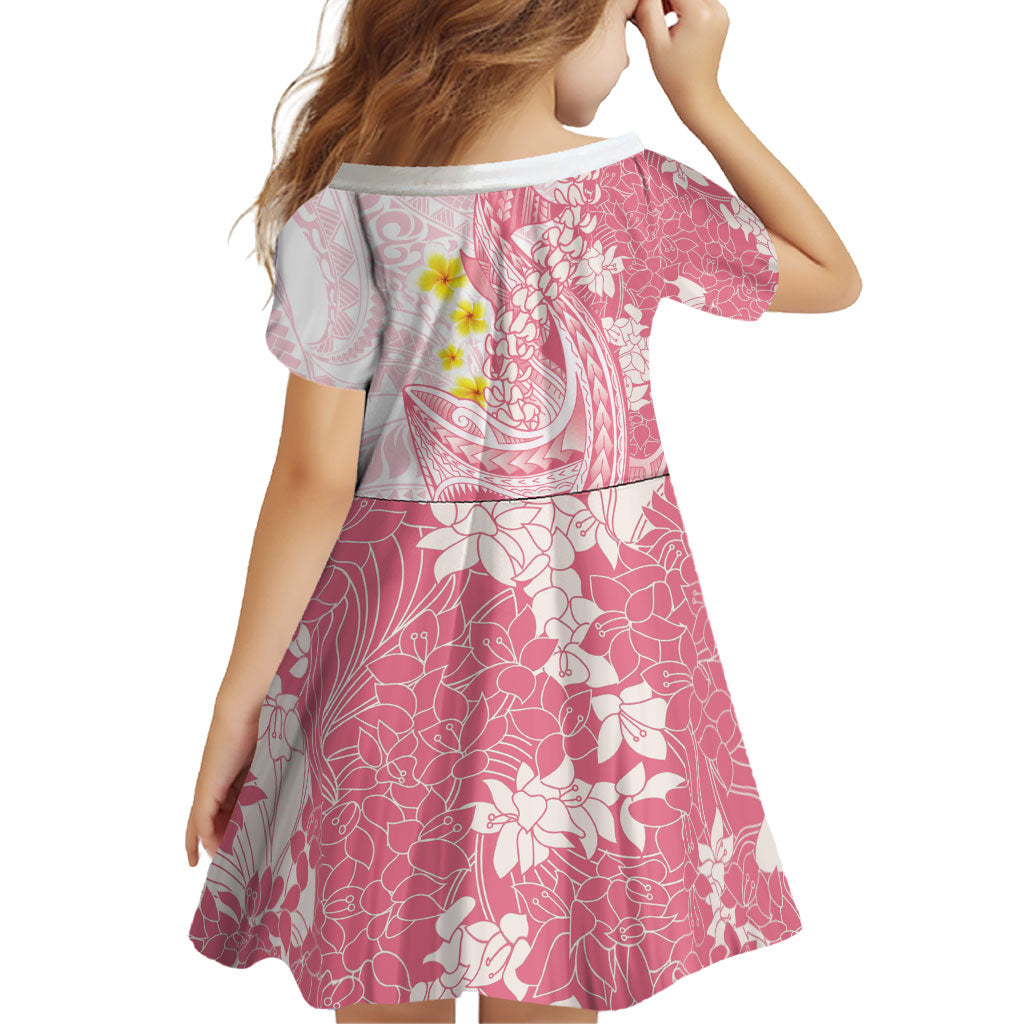 Pink Hawaii Shark Tattoo Family Matching Summer Maxi Dress and Hawaiian Shirt Puakenikeni Lei Plumeria Polynesian Pattern LT14 - Polynesian Pride