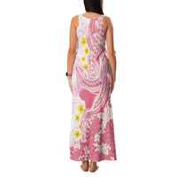 Pink Hawaii Shark Tattoo Family Matching Tank Maxi Dress and Hawaiian Shirt Puakenikeni Lei Plumeria Polynesian Pattern