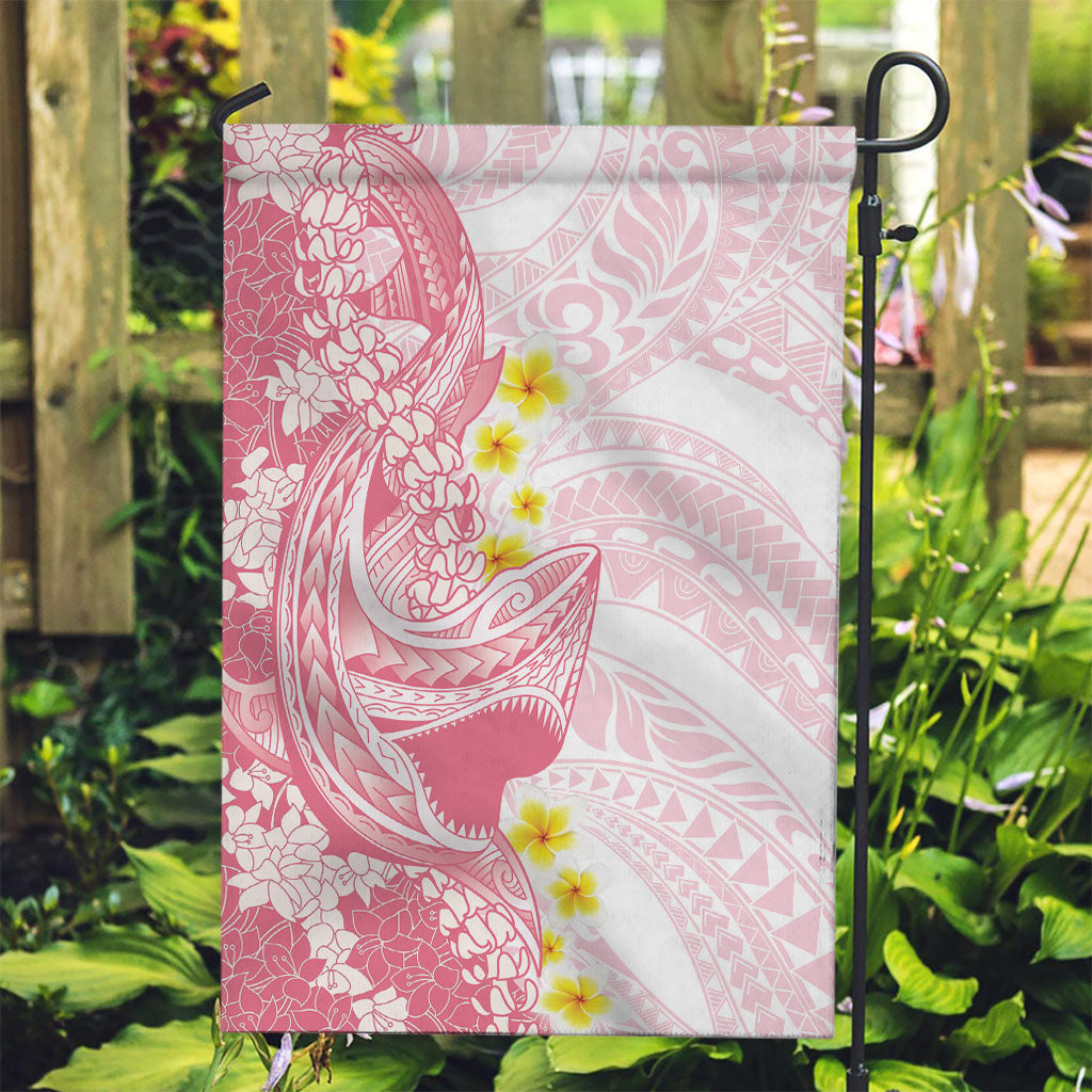 Pink Hawaii Shark Tattoo Garden Flag Puakenikeni Lei Plumeria Polynesian Pattern