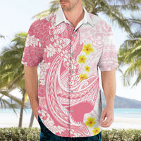 Pink Hawaii Shark Tattoo Hawaiian Shirt Puakenikeni Lei Plumeria Polynesian Pattern LT14 - Polynesian Pride