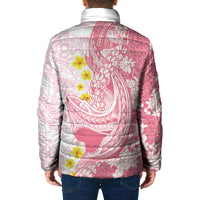 Pink Hawaii Shark Tattoo Padded Jacket Puakenikeni Lei Plumeria Polynesian Pattern LT14 - Polynesian Pride