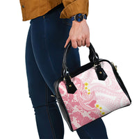 Pink Hawaii Shark Tattoo Shoulder Handbag Puakenikeni Lei Plumeria Polynesian Pattern