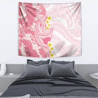 Pink Hawaii Shark Tattoo Tapestry Puakenikeni Lei Plumeria Polynesian Pattern