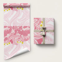 Pink Hawaii Shark Tattoo Wrapping Paper Puakenikeni Lei Plumeria Polynesian Pattern