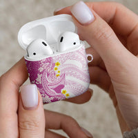 Purple Hawaii Shark Tattoo AirPods Case Puakenikeni Lei Plumeria Polynesian Pattern